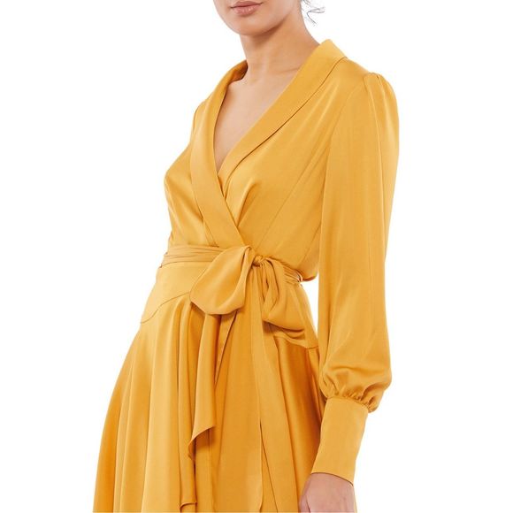 MAC DUGGAL SHORT WRAP DRESS - Picture 3 of 9